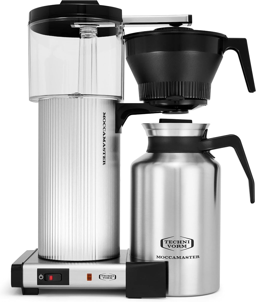 Technivorm Moccamaster 39340 CDT Grand Coffee Maker, 60 Ounce, Silver 4 White Paper Filters, 100-count per box