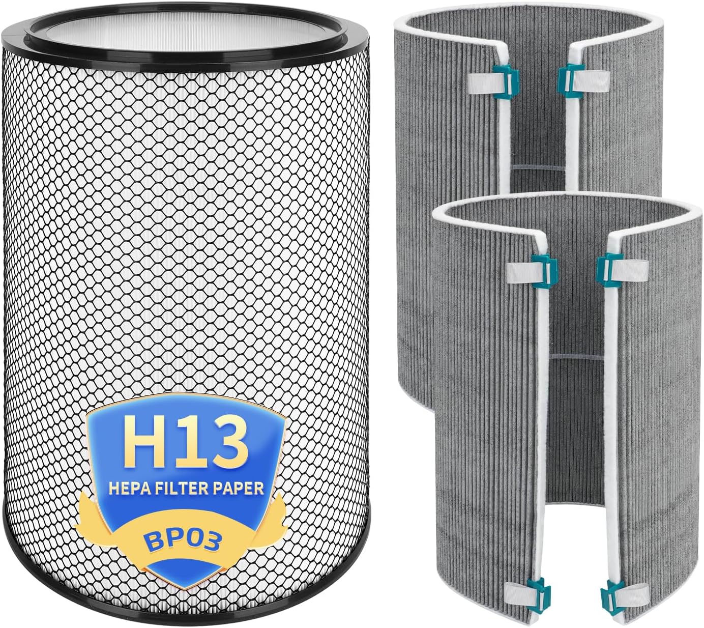 BP03 Filter Replacement Set Compatible with Dyson BP03 BP04 BP06 Purifier Big+Quiet Formaldehyde,H13 HEPA + 2 Activated Carbon Filter (972132-01 & 972133-02)