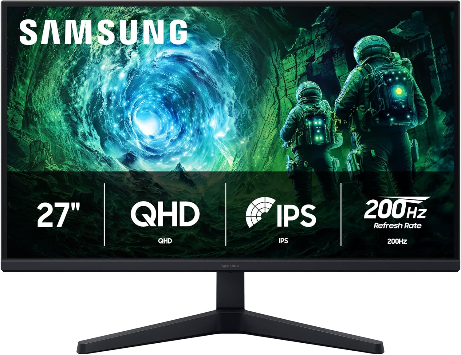 SAMSUNG 27' Odyssey G5 G53F QHD Resolution Gaming Monitor, HDR10, 200Hz Refresh Rate, IPS Panel, AMD FreeSync™ Premium, Black Equalizer, Auto Source Switch, LS27FG532ENXZA