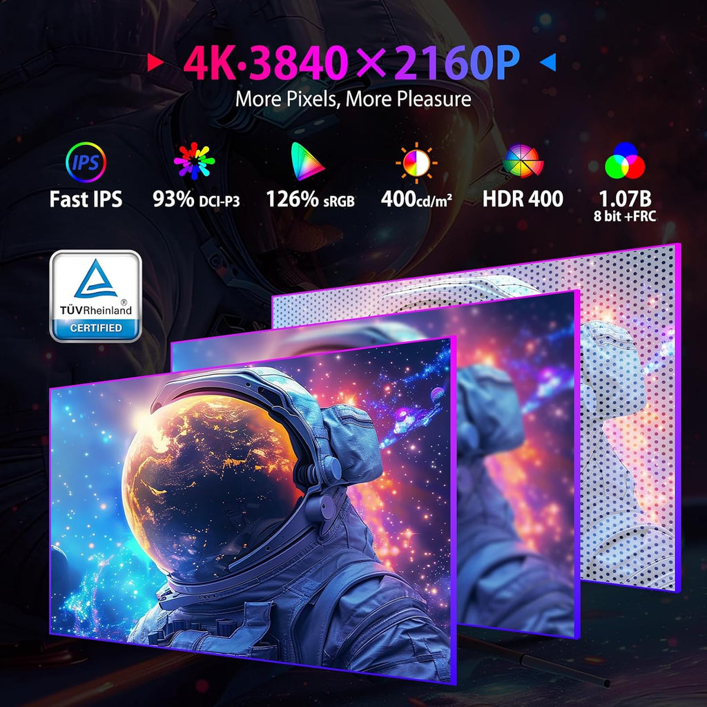 SANSUI 27' 4K Gaming Monitor, UHD 160Hz or FHD 320Hz Dual Mode PC Monitor- Fast IPS 1ms(OD) 丨2×HDMI2.1丨2×DP 1.4丨Built-in Speakers丨Eye Care丨AI Crosshair丨PIP/PBP丨HDR400丨Rotating/Height Adjustable