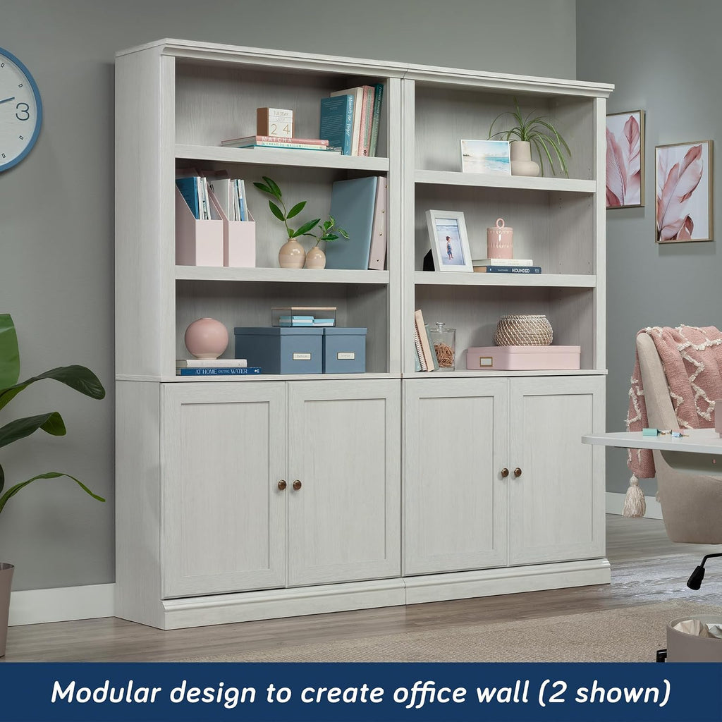 Sauder Miscellaneous Storage 5-Shelf/Book Shelf 2-Door Bookcase, Glacier Oak Finish
