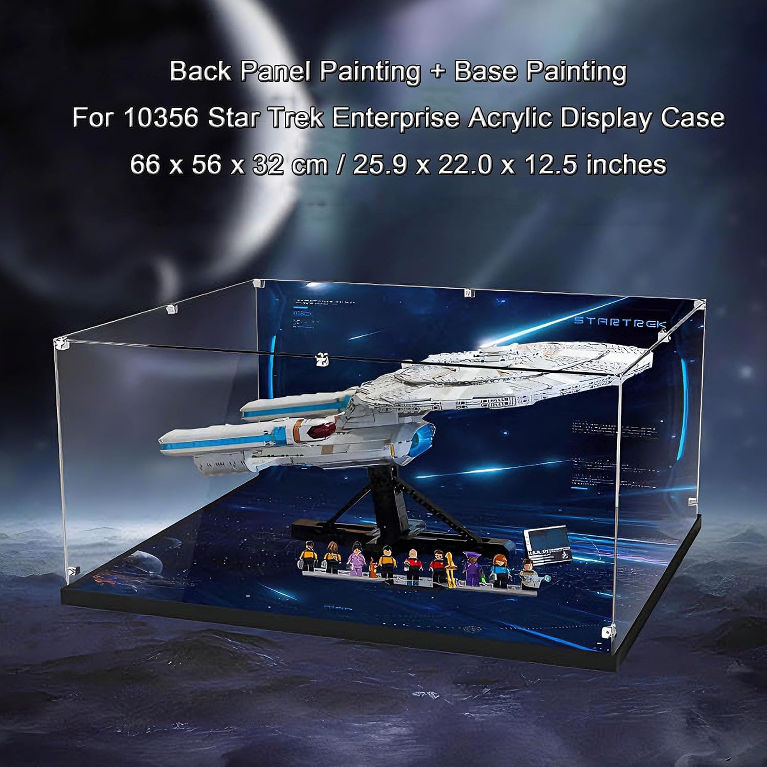 Acrylic Display Case for Lego 10356 Star Trek: The Enterprise, Dustproof Box, Storage Box, Transparent Box, Display Box Compatible with 10356 (Box Only)