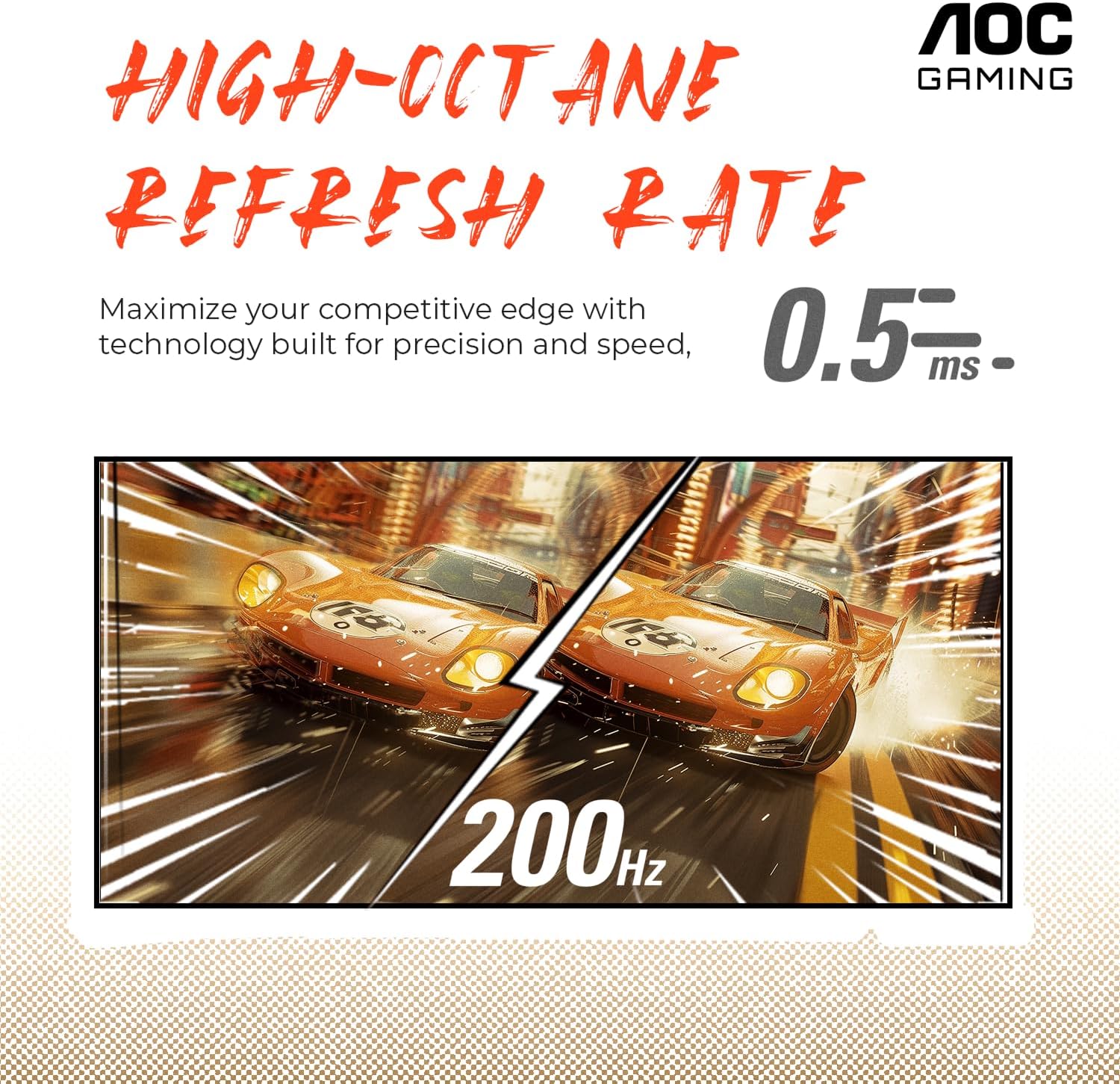 AOC C27G4H2 27' Curved Gaming Monitor, FHD 1920x1080, 1500R, 200Hz Refresh Rate, 0.3ms Response Time, Height Adjustable, Black, Xbox PS5 Switch Compatible