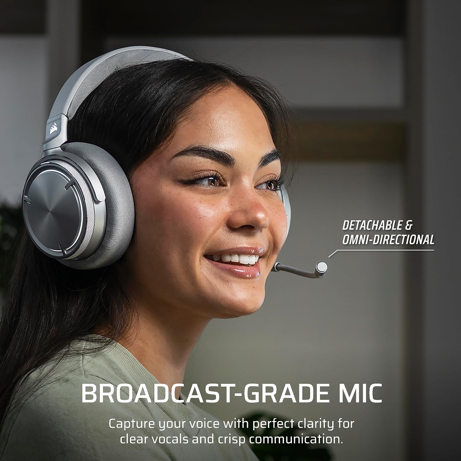 Corsair Virtuoso MAX Wireless Gaming Headset – Dolby Atmos, Active Noise Cancelling, Sonarworks SoundID, Simultaneous 2.4GHz Wireless & Bluetooth, 50mm Graphene Drivers, PC, Mac, PS5/PS4 – Silver