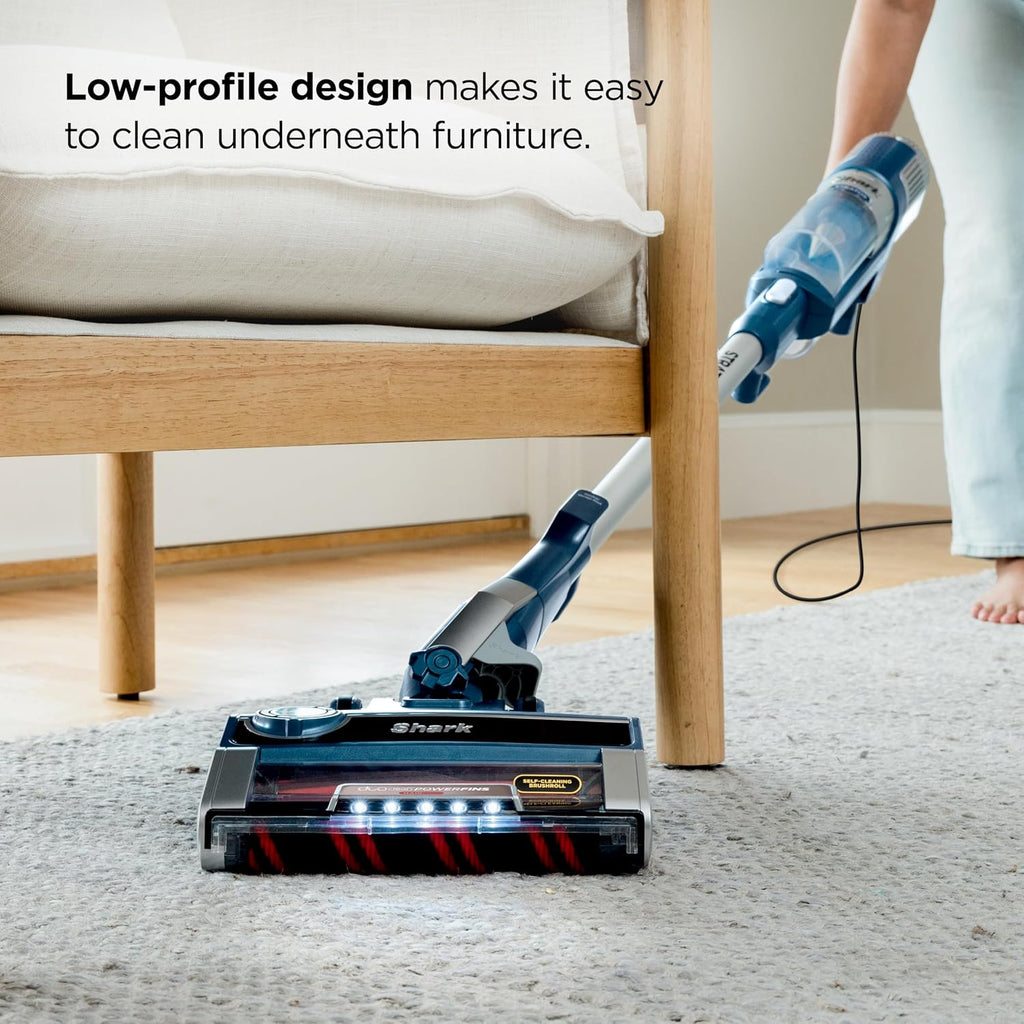 Shark HZ3002 Stratos Ultralight Corded Stick Vacuum with DuoClean PowerFins HairPro, Self-Cleaning Brushroll, & Odor Neutralizer Technology, Navy