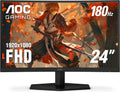 AOC C24G42E 24' Curved 1500R Frameless Ultra-Fast Gaming Monitor, FHD 1080p, 180Hz 0.5ms MPRT, HDMI 2.0 x2, Display Port x1, HDR, Speakers 2W x2, 3-Year Zero-Bright-Dot
