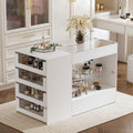 FUFU&GAGA Closet Island with Glass Top & 8 Drawers for Walk in Closet, Jewelry Display Cabinet Island with Glass Shelf, for Store Dressing Room Shop, 47.2'W x 23.6'D x 31.5'H