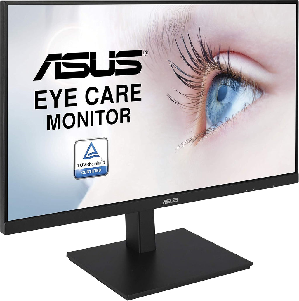 ASUS VA27DQSB 27' Monitor, 1080P Full HD, 75Hz, IPS, Adaptive-Sync, Eye Care, HDMI DisplayPort VGA USB Hub, Frameless, Ergonomic Design, VESA Wall Mountable,Black