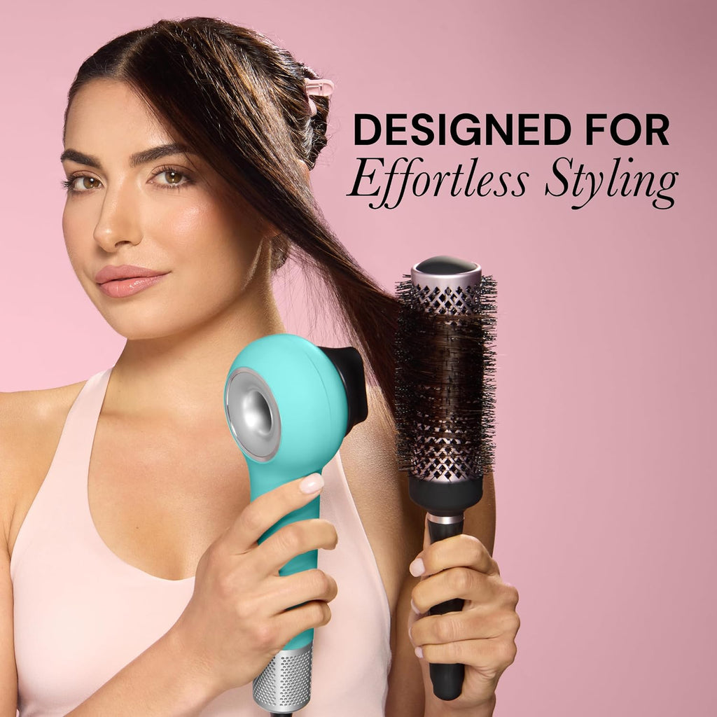 L'ANGE HAIR Axia HaloRing Ionic Hair Dryer | High Speed Professional Blow Dryer for Smooth, Frizz-Free Styles | Lightweight Brushless Motor with Concentrator & Wall Mount | 4 Heat Settings | Blue