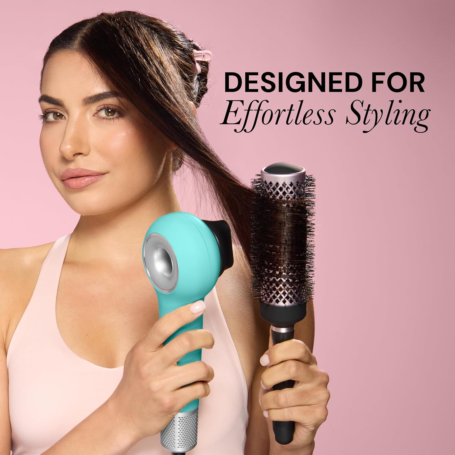 L'ANGE HAIR Axia HaloRing Ionic Hair Dryer | High Speed Professional Blow Dryer for Smooth, Frizz-Free Styles | Lightweight Brushless Motor with Concentrator & Wall Mount | 4 Heat Settings | Blue