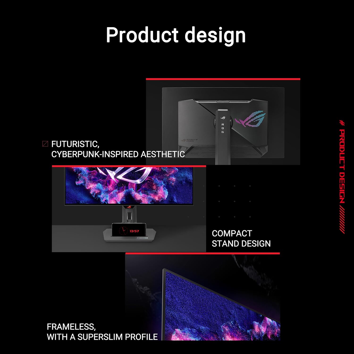 ASUS ROG Strix 27' 1440P OLED Gaming Monitor (XG27AQDMG) - QHD, Glossy OLED, 240Hz, 0.03ms, Custom Heatsink, Anti-flicker,Uniform Brightness, G-SYNC Compatible, 99% DCI-P3, DisplayWidget, 3yr warranty