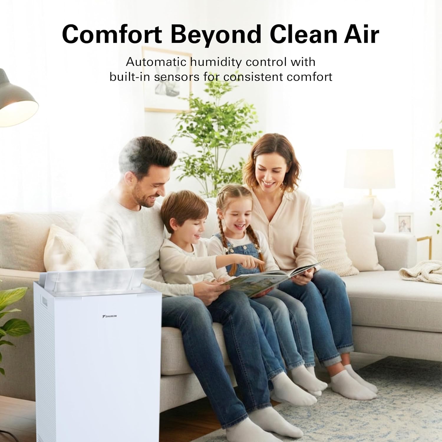 Daikin MCKB70YSAU Room Air Purifier for Home, HEPA, Activated Carbon, Pre-Filter and UVC LED Light, Zero Ozone Product, CARB Certified, 12.5 x 12.5 x 30 in