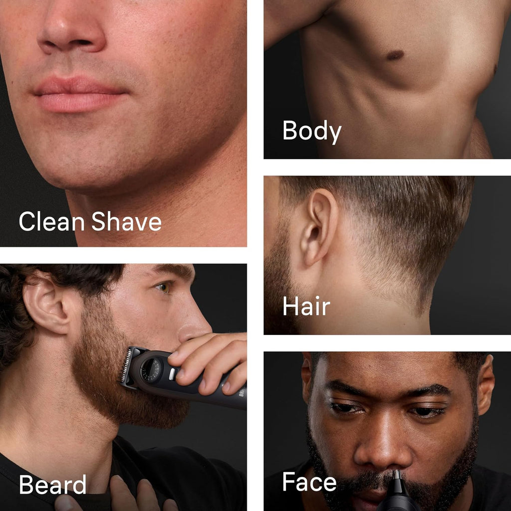 Braun Series 9 All-in-One Beard & Body Grooming Kit for Men, Cordless Trimmer, Hair Clippers & Shaver for Face, Hair & Body with Gillette Labs Razor, AIO 9535