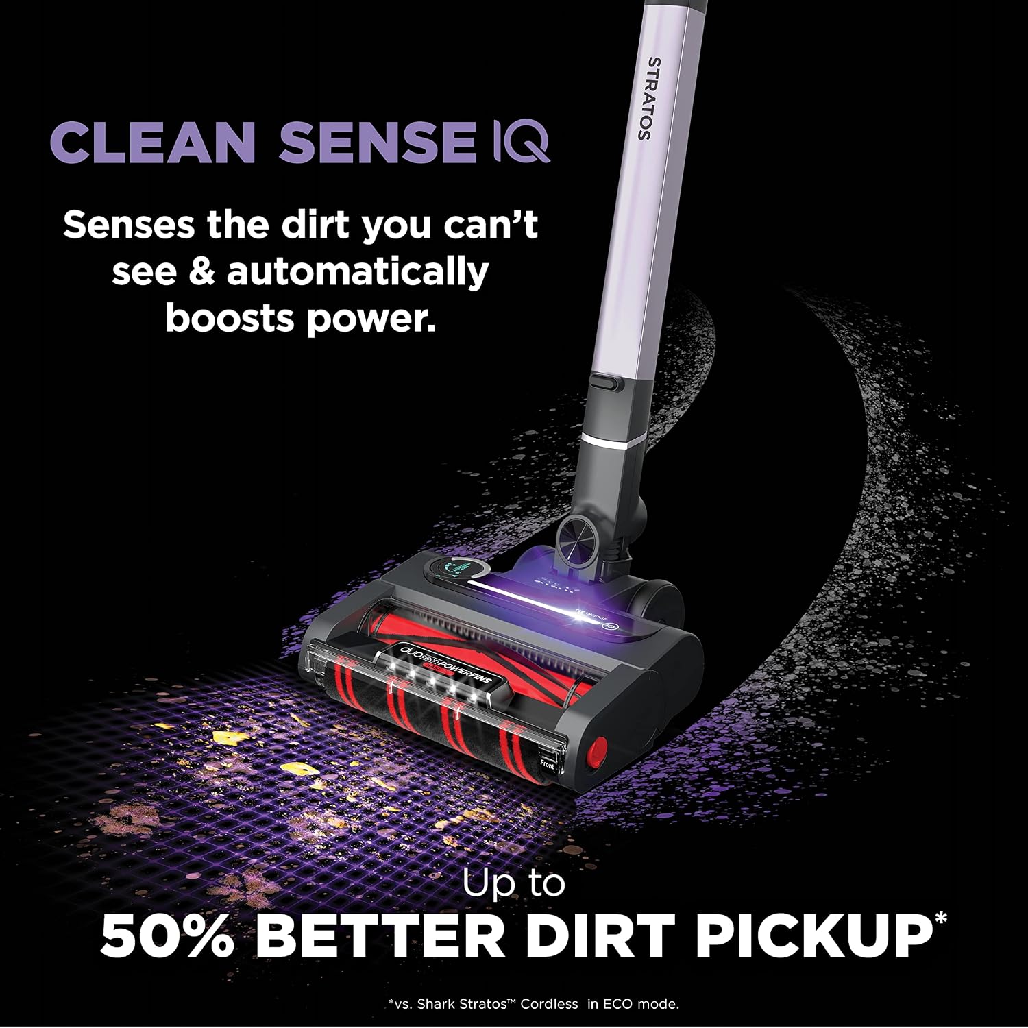 Shark Stratos Cordless Vacuum with Clean Sense IQ and Odor Neutralizer, MultiFlex Wand, Includes Crevice Tool & Anti-Allergen Brush, Up To 60 Minute Runtime, Ash Purple, IZ862H