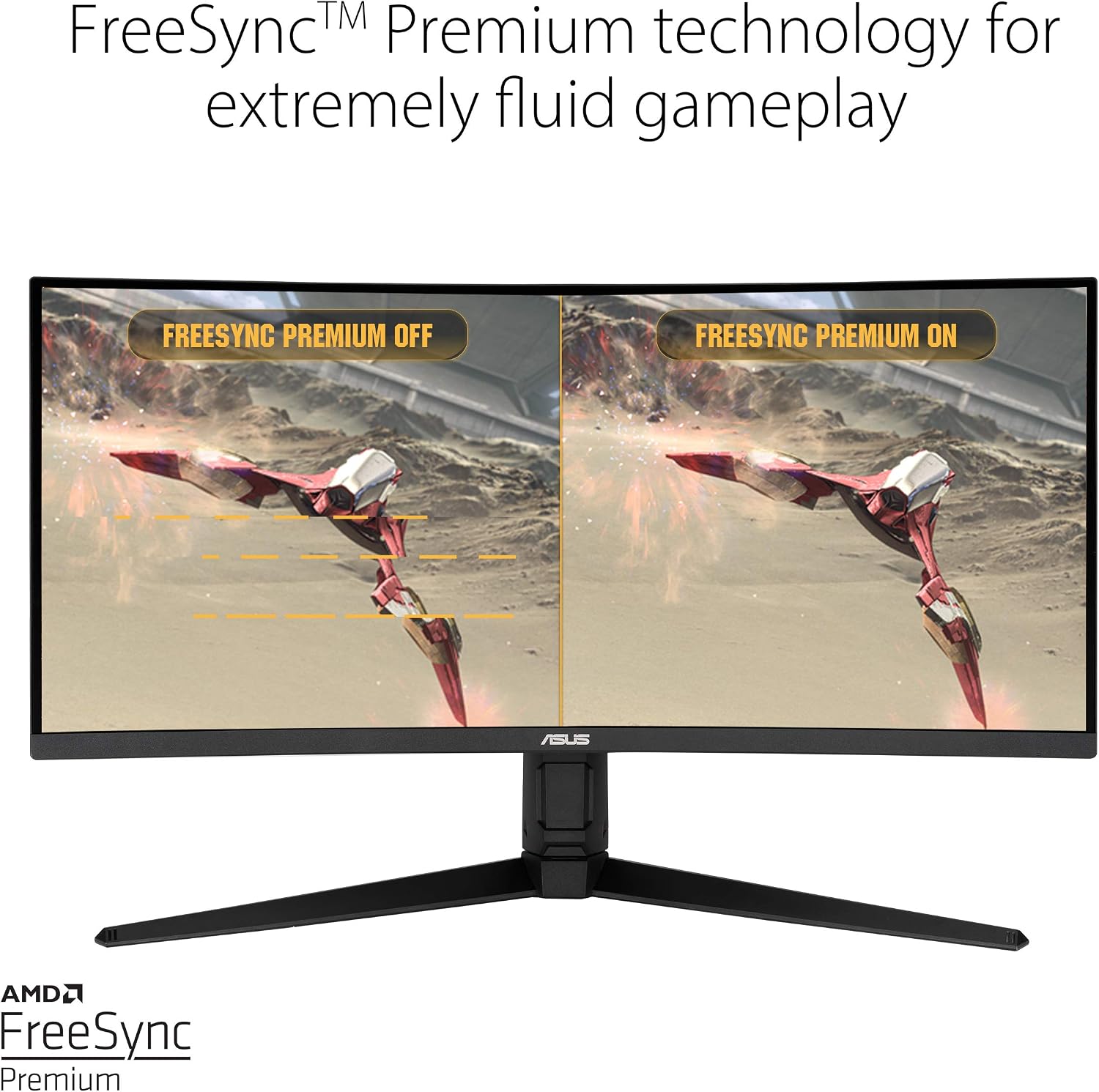 ASUS VG34VQL1B TUF 34 Inch Curved Gaming Monitor - WQHD (3440x1440), 165Hz, 1ms, Extreme Low Motion Blur, FreeSync Premium, Eye Care, Height Adjustable, DisplayHDR 400, DisplayPort, HDMI, USB