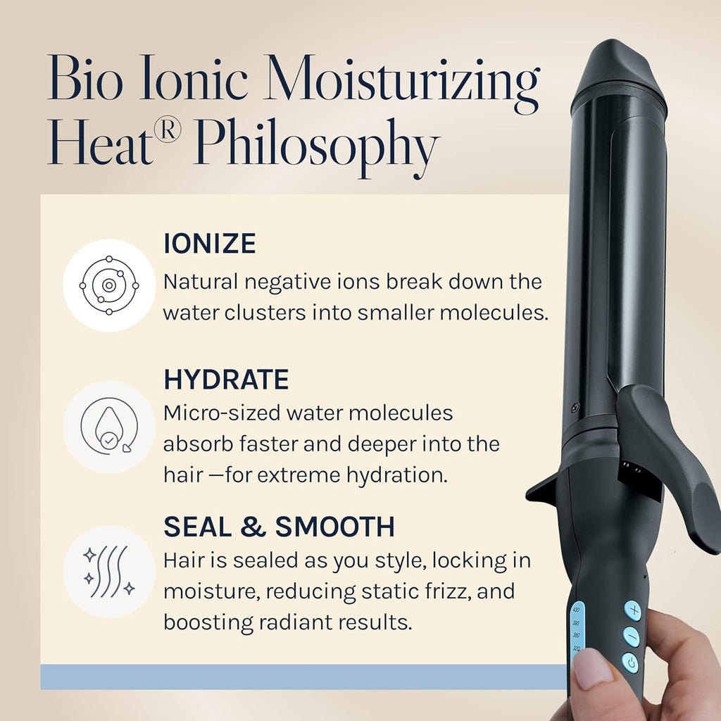 Bio Ionic Long Barrel Curling Iron with Moisture Heat Technology & NanoIonic MX Versatile Curling Wand - Multiple Barrel Sizes for Tight, Classic, Loose & Soft Curls