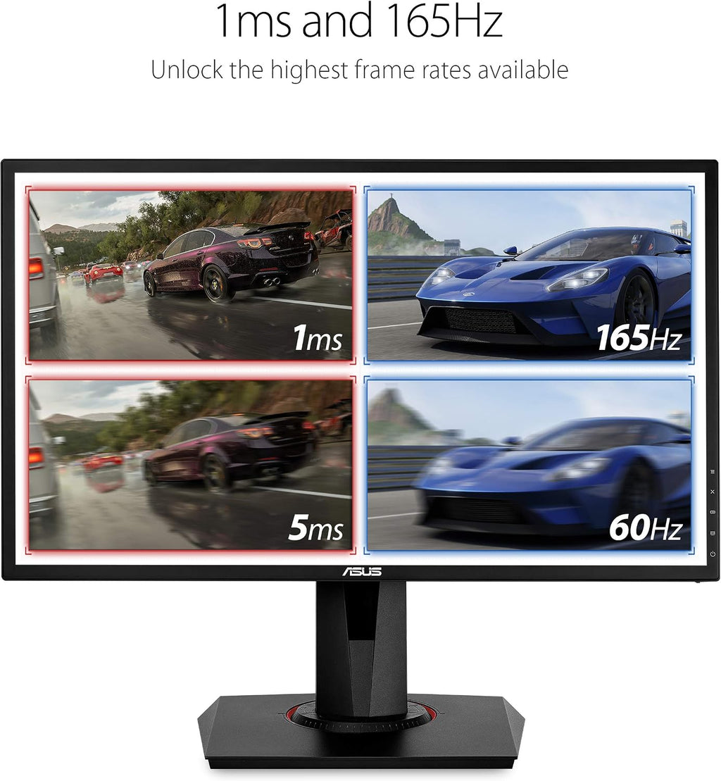 ASUS VG248QG 24' G-Sync Compatible Gaming Monitor 165Hz Full HD 1080p 0.5ms DP HDMI DVI Eye Care