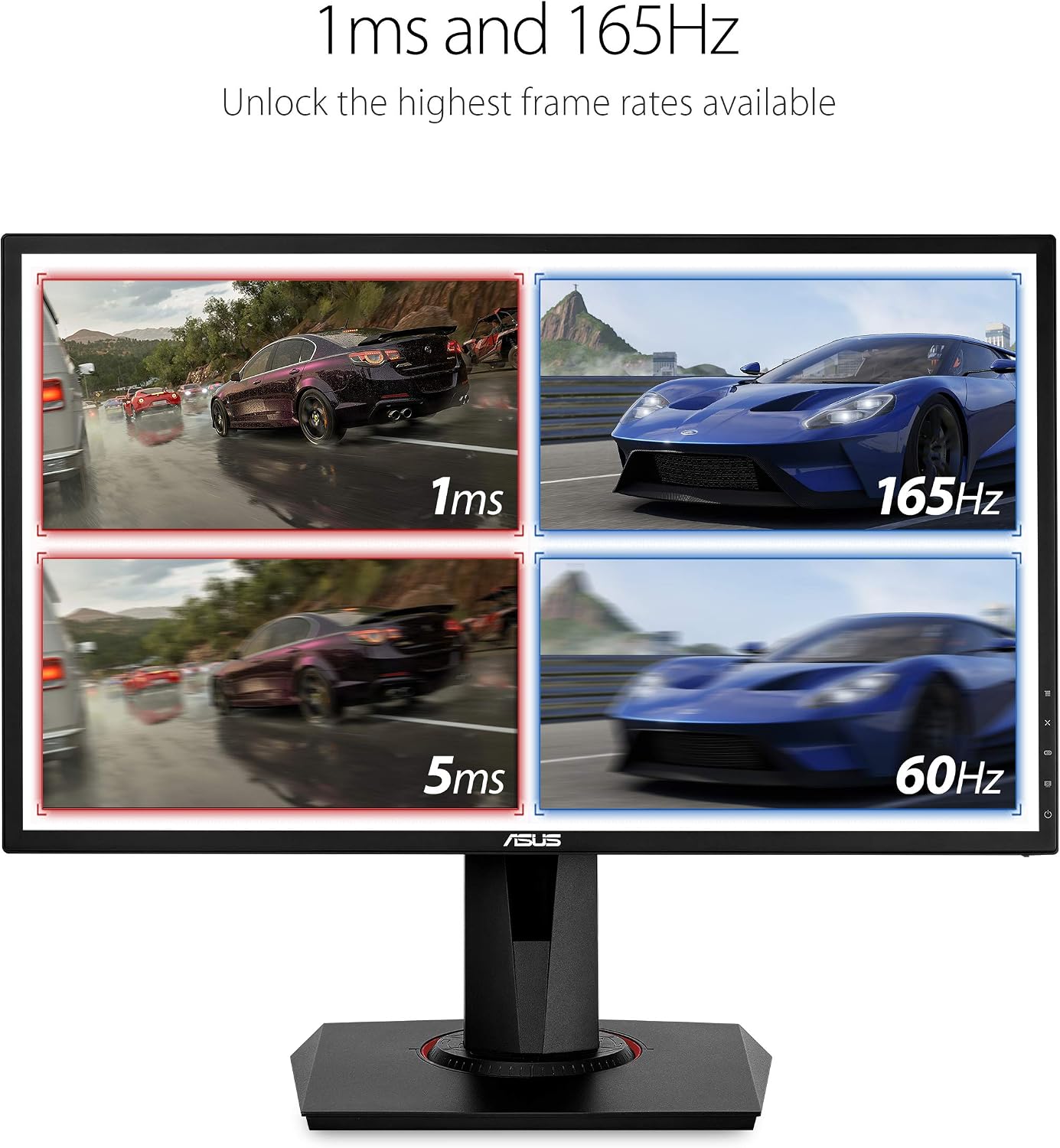 ASUS VG248QG 24' G-Sync Compatible Gaming Monitor 165Hz Full HD 1080p 0.5ms DP HDMI DVI Eye Care