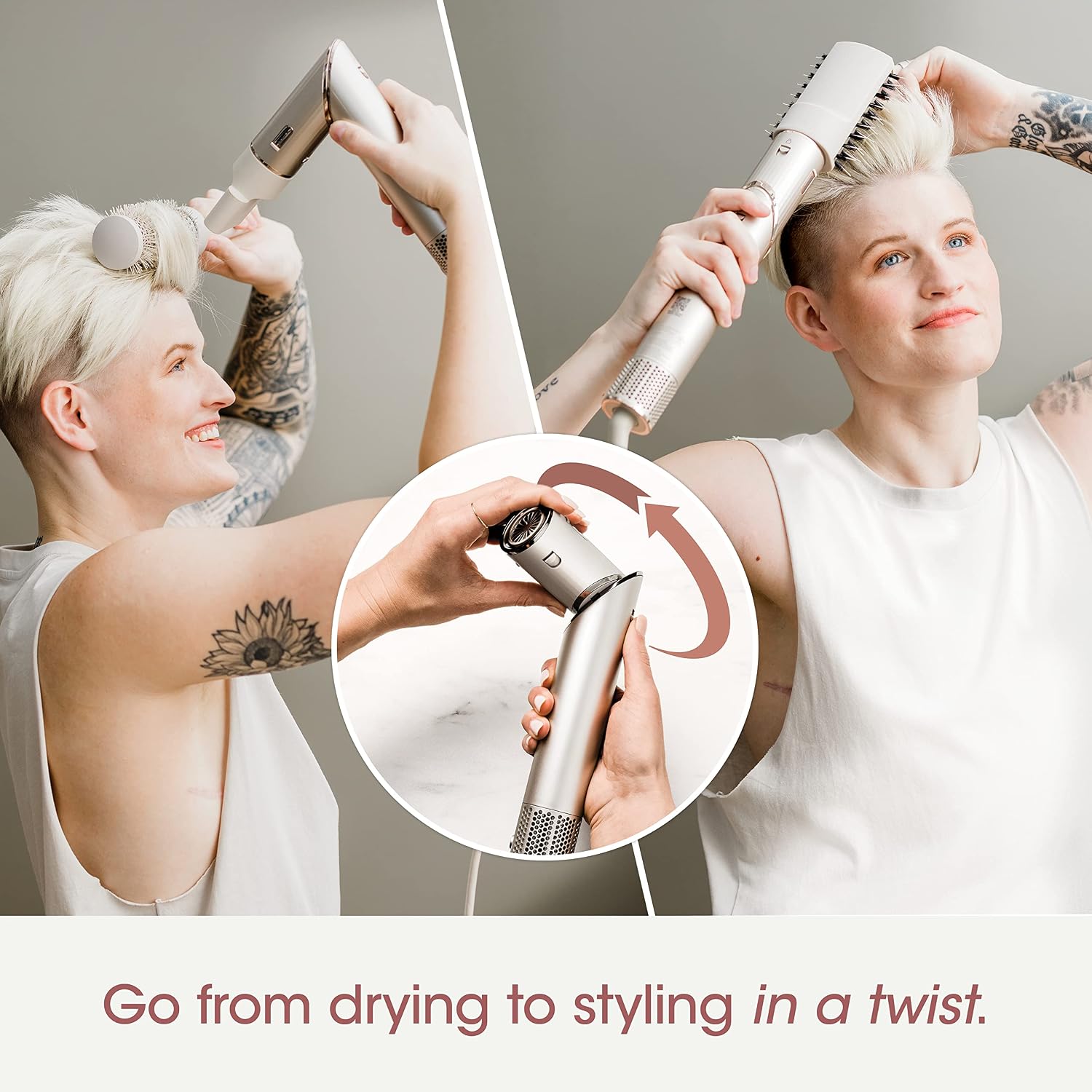 Shark HD430REF (Refurbished) FlexStyle Air Styling & Drying System, Powerful Hair Dryer Brush & Multi-Styler with Auto-Wrap Curlers, Paddle Brush, Oval Brush, Concentrator Attachment, Stone (Renewed)