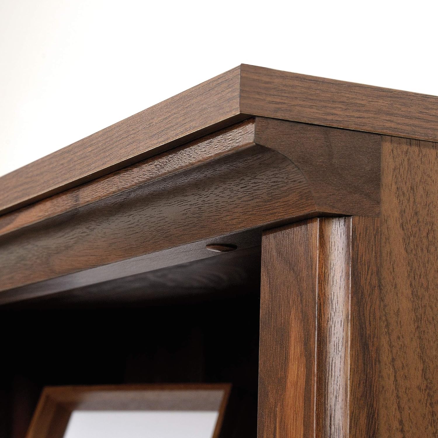 Sauder Select Book Shelf, Bookshelf with Storage, Library Bookcase with Doors and Adjustable Shelves, in Grand Walnut