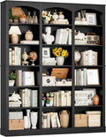 FACBOTALL 71' Triple Wide Bookshelf, 6 Tier Tall Bookshelf, Large Book Shelf with Curved Baffle, 63.4' Wide Bookcase with 18 Open Display Shelves for Living Room, Study, Black