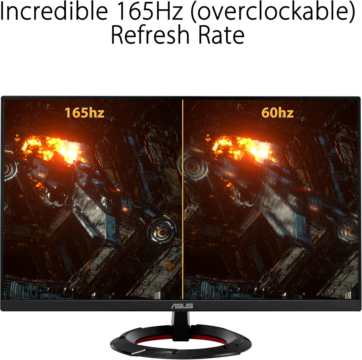 ASUS (VG249Q1R TUF Gaming 23.8' 1080P Monitor - Full HD, IPS, 165Hz (Supports 144Hz), 1ms, Extreme Low Motion Blur, Speaker, FreeSync™ Premium, Shadow Boost, VESA Mountable, DisplayPort, HDMI,Black