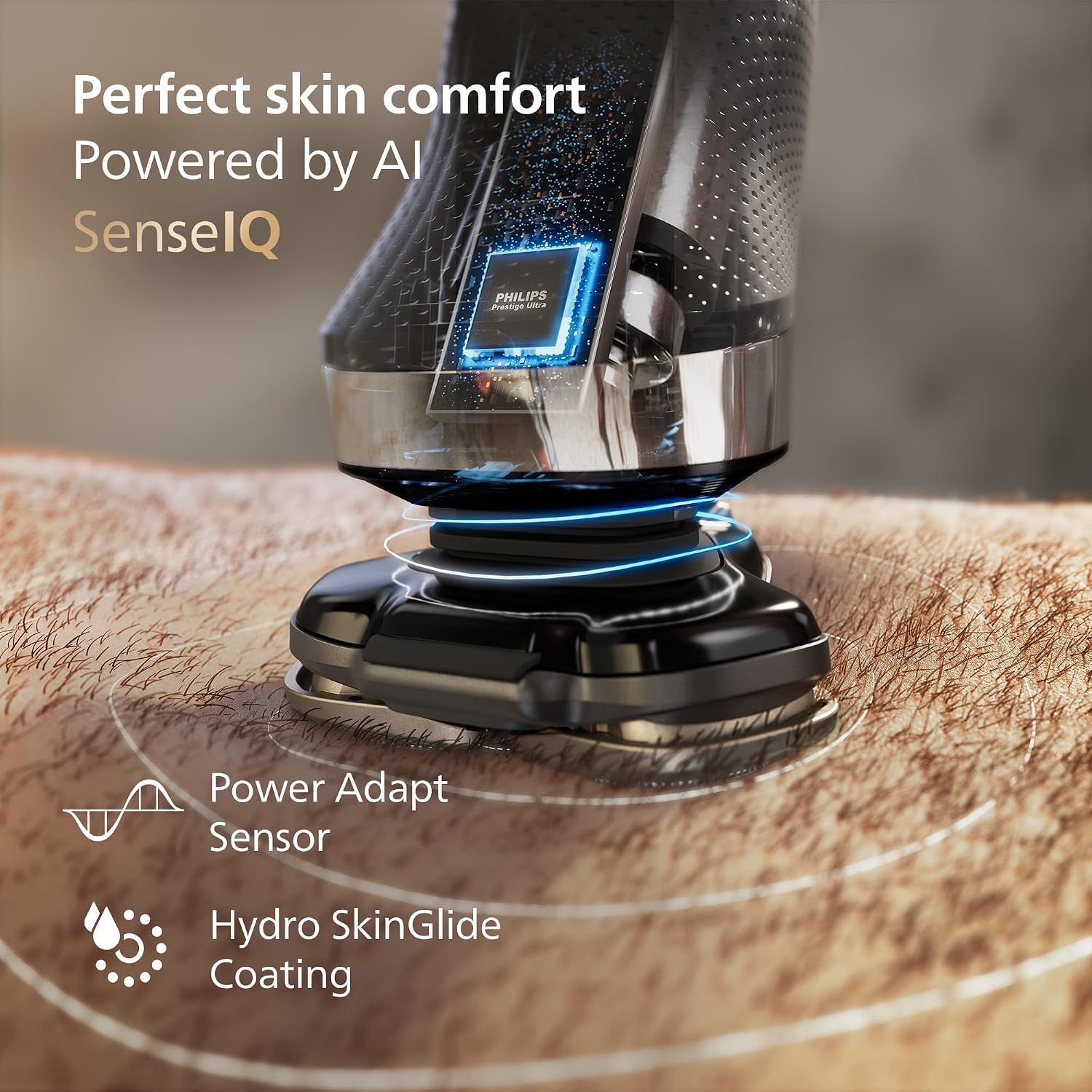 Philips Norelco Shaver i9000, Wet & Dry Electric Shaver, Dark Slate, SenseIQ Technology, Triple Lift & Cut System, 360 Rotating Dual SteelPrecision Precision Blades, Quick Clean Pod, X9002/82
