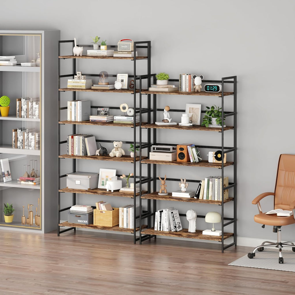 BHG Vintage Multifunctional Folding Bookshelf, No-Assembly Plant Stand Storage Rack Shelves for Home Office
