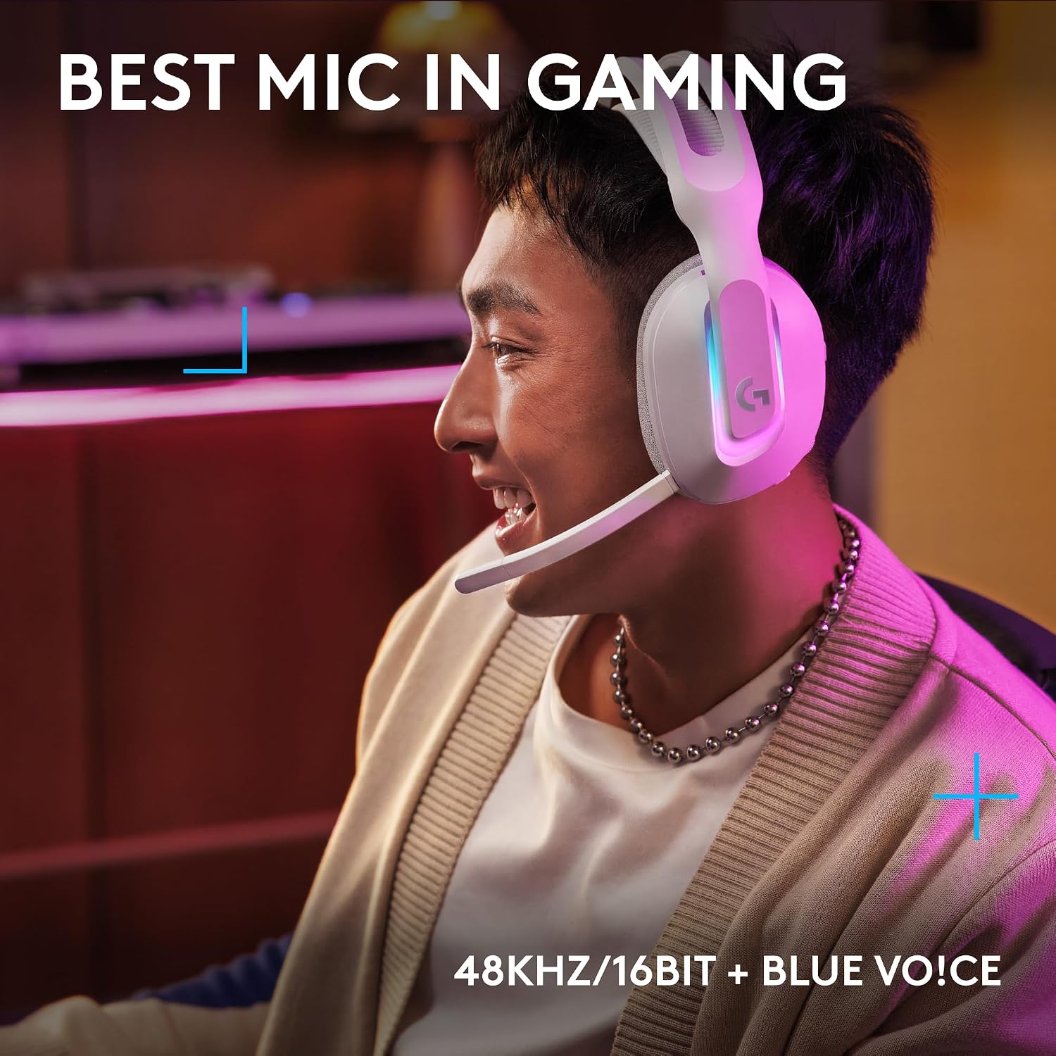 Logitech G522 Lightspeed Wireless Gaming Headset, Full-Band Mic, Advanced Audio, Tri-Connect (Lightspeed, Bluetooth, USB A to C), LIGHTSYNC RGB, for PC & Nintendo Switch/Switch 2 - White