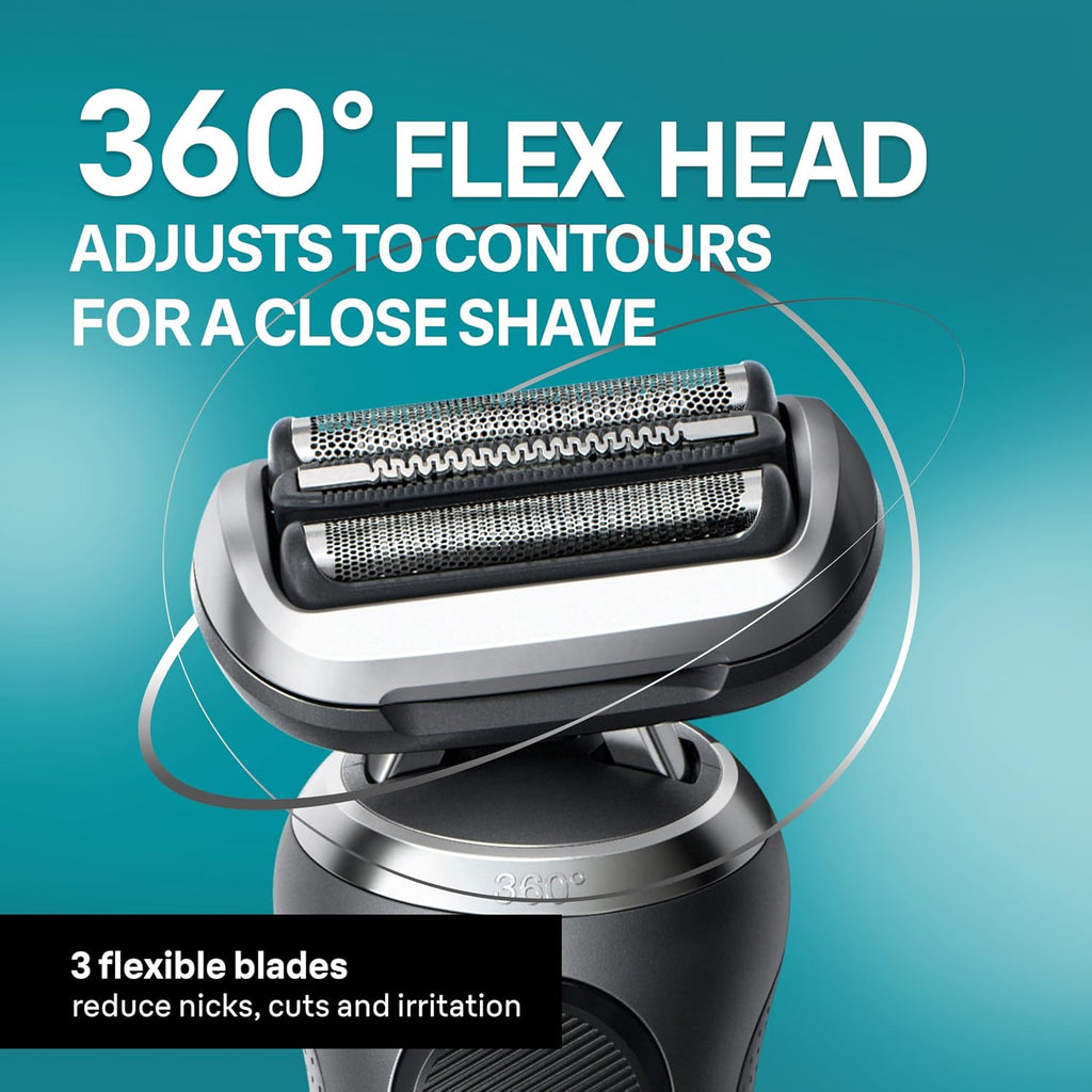 Braun Electric Shaver for Men, Series 7 7185cc, Waterproof, Wet & Dry Shave, Shaving Kit with SmartCare Center and Beard Trimmer, 3 Shave Modes, 60 Minute Battery Runtime, 10 Piece Set