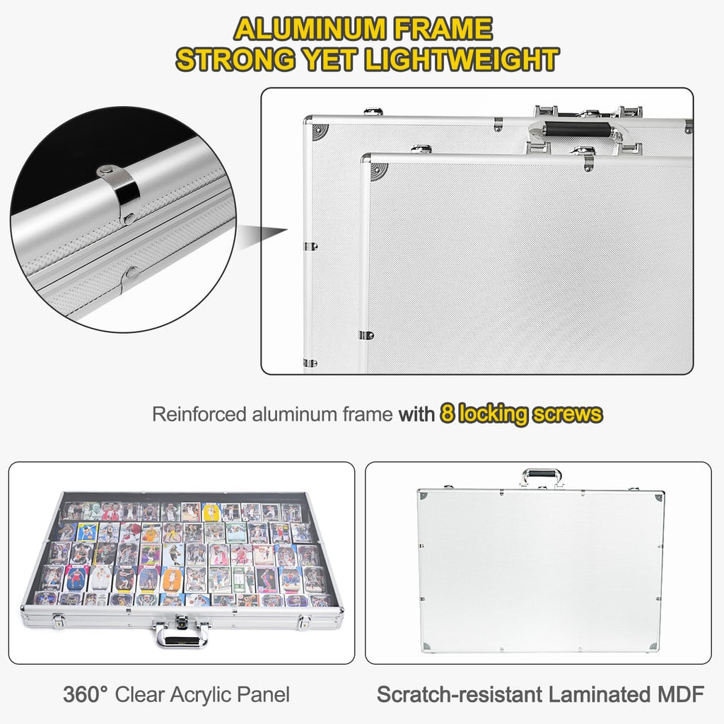 Trade Show Display Case – 34'x22' Large Aluminum Locking Tabletop Showcase for Trading Cards, Sports Cards, TCG, Jewelry – Lightweight & Portable for Exhibitions, Conventions, and Collectibles