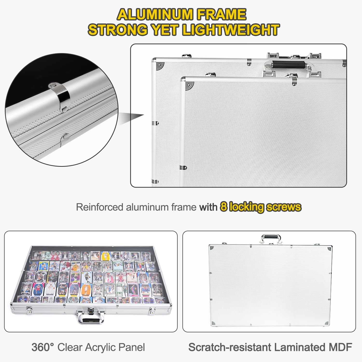 Trade Show Display Case – 34'x22' Large Aluminum Locking Tabletop Showcase for Trading Cards, Sports Cards, TCG, Jewelry – Lightweight & Portable for Exhibitions, Conventions, and Collectibles