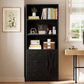 IRONCK Bookshelf with Drawers, 71 in Tall Bookcase with Doors and 3-Tier Shelves, for Bedroom Living Room Entrance Hallway Home Office