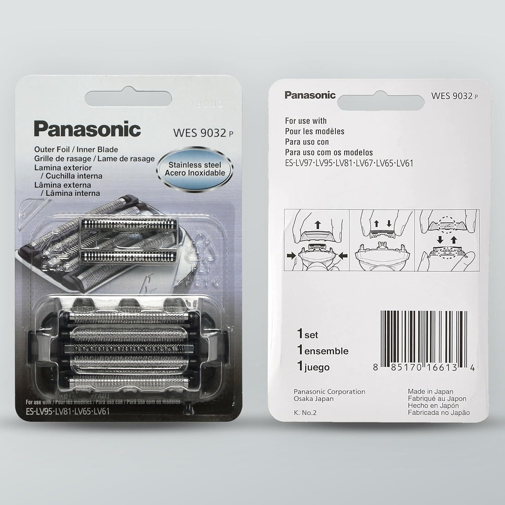 Panasonic Shaver Replacement Outer Foil and Inner Blade Set WES9032P, Compatible with ARC5 5-Blade Shavers ES-LV97-K, ES LV67-K, ES-LV95-S, ES LV65-S (Pack of 2)
