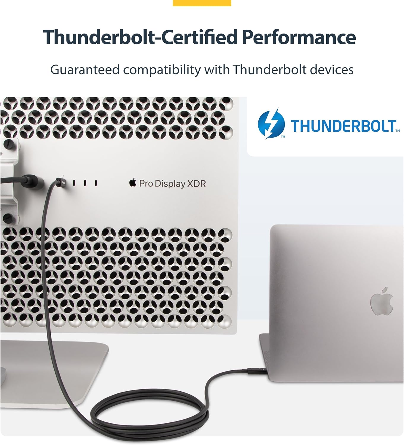 StarTech.com 6ft (2m) Active Thunderbolt 4 Cable - 40Gbps - 100W PD - 4K/8K Video - Thunderbolt Cable - Compatible w/USB4/DP Alt Mode, Thunderbolt 3, USB 3.2/Type-C (A40G2MB-TB4-CABLE)