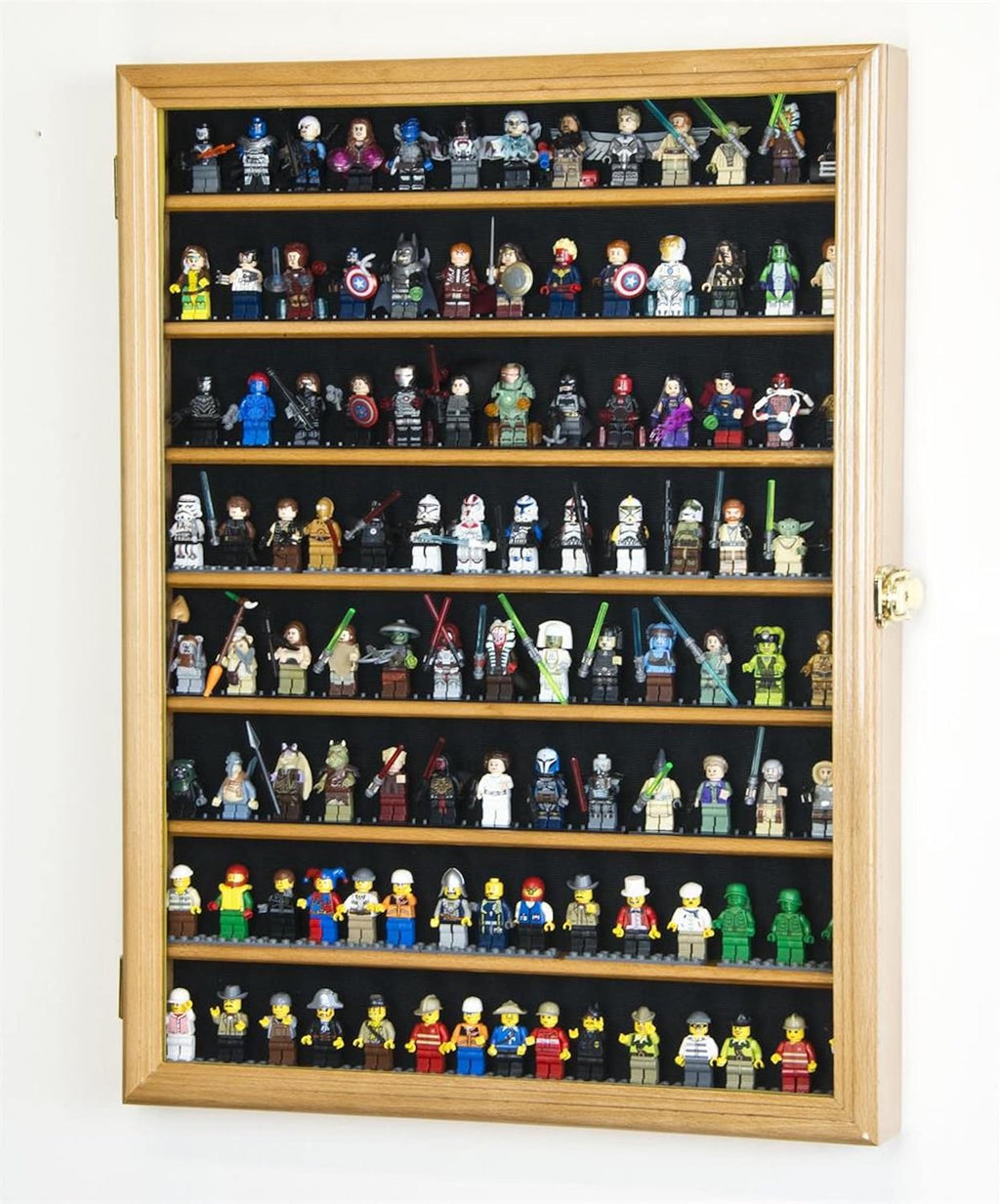 Large 110+ Minifigures Display Case Cabinet for Miniatures / Figurines / Mini Figures (Black)