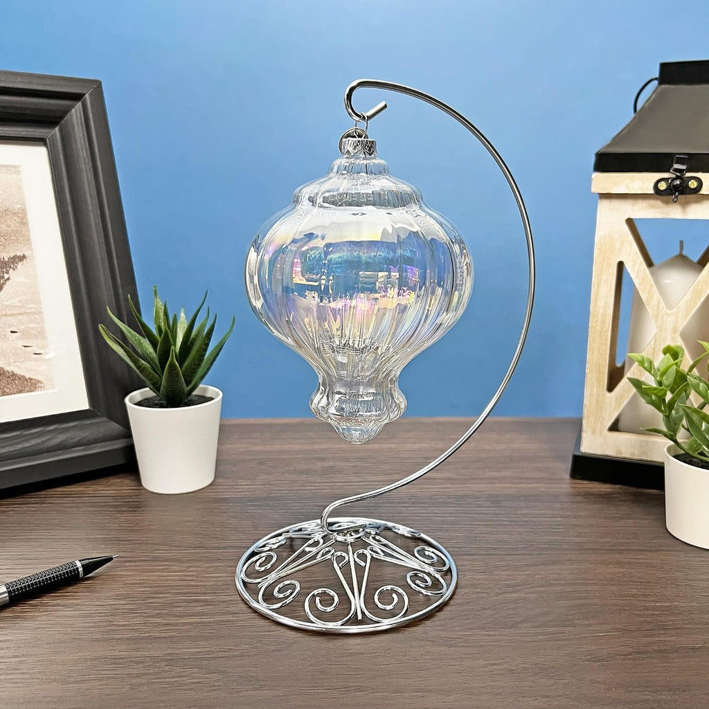 Bard's Ornate Silver Ornament Stand, Medium, 8.25' H x 4' W x 4' D, Pack of 12