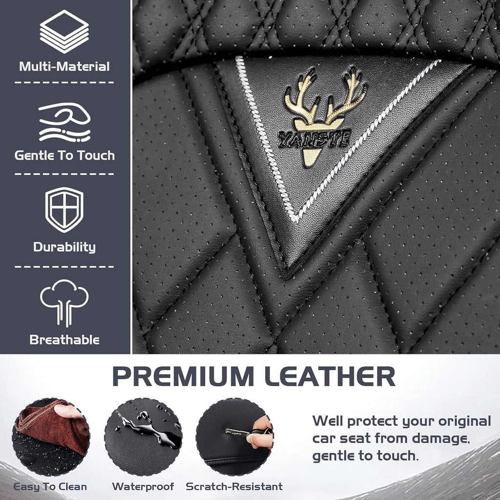 Car Seat Covers for Dodge Dart 2013-2016, Waterproof Nappa Leather Full Set Seat Cover, Anti-Slip and Comfortable Automotive Seat Protector&Accessories(Black)