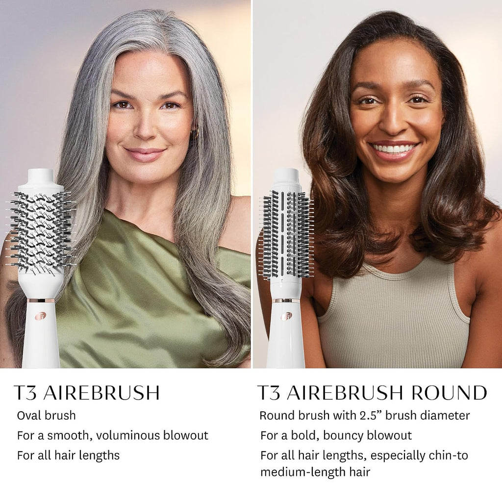 T3 AireBrush One Step Smoothing and Volumizing Hair Blow Dryer Brush, for Fast Drying and Styling with Multiple Heat and Speed Settings, Ceramic and Cool Shot