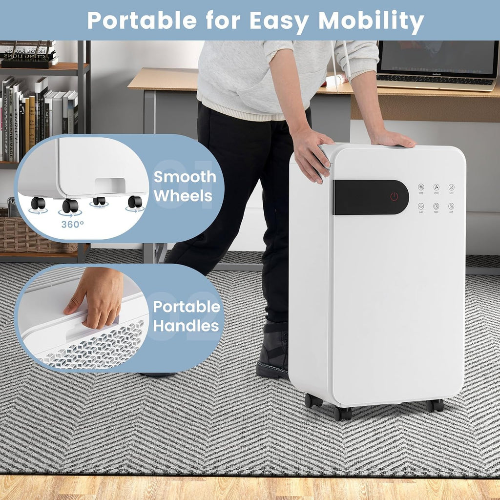PETSITE 2500 Sq. Ft Dehumidifiers for Home, 32 Pint Dehumidifiers with 3 Modes and 2 Speeds, Auto Defrost, Portable Air Dehumidifier with Child Lock, 24H Timer, Wheels for Bedroom, Basement, Bathroom