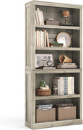 LINSY HOME 5-Shelf Bookcase, Bookshelves Floor Standing Display Storage Shelves 68 in Tall Bookcase Home Decor Furniture for Home Office, Living Room, Bed Room - Light Brown