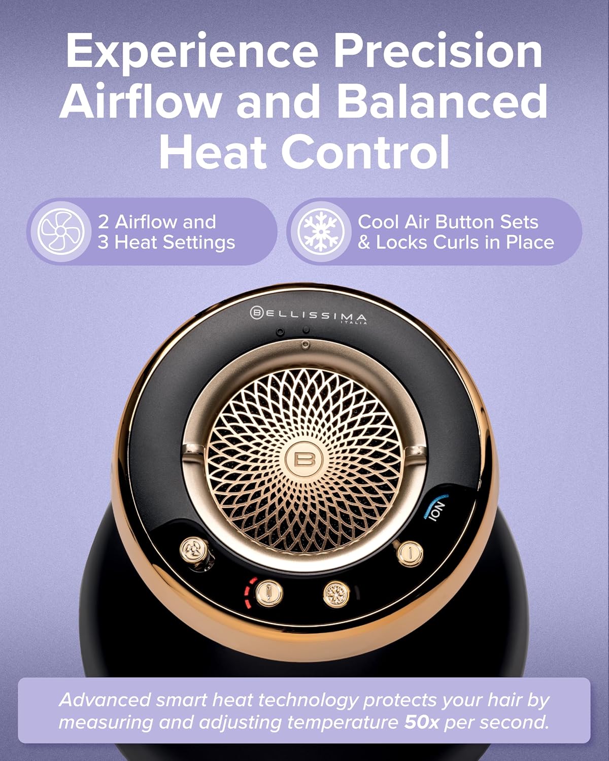 Bellissima Diffon Supreme Diffuser & Curly Hair Dryer - XL Diffuser for Long Waves, Curls, Coils - Cool Button - Anti-Frizz Technology