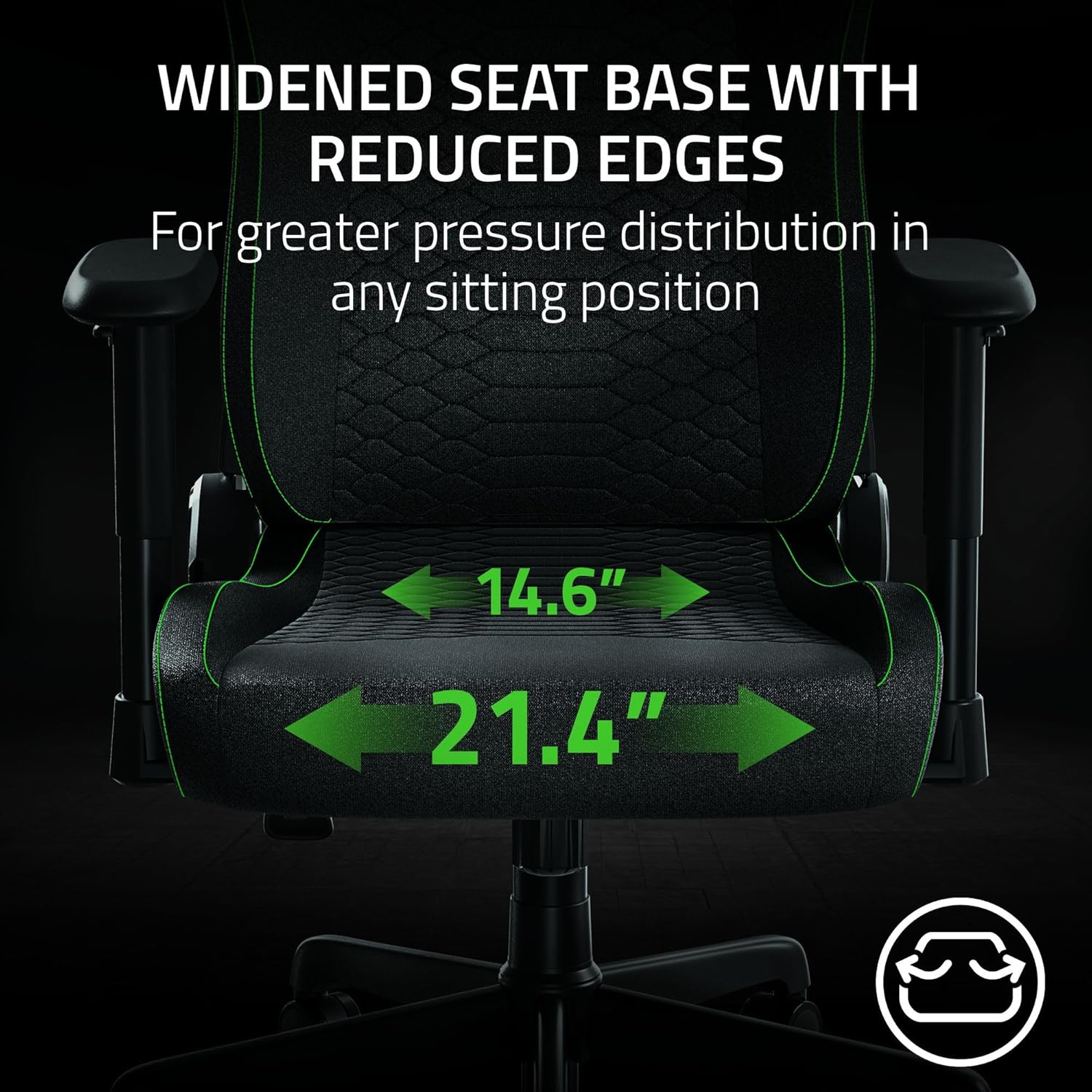 Razer Iskur V2 X Ergonomic Gaming Chair: Built-in Lumbar Support - Widened Seat Base - High Density Foam Cushions - Adjustable 152 Degree Recline - 2D Armrests - Plush Fabric Finish - Black