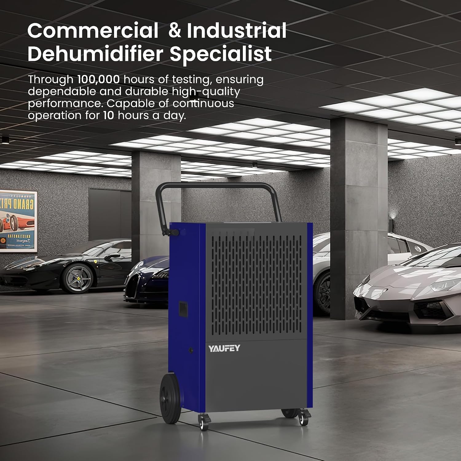 Yaufey 216 Pints Commercial Dehumidifier with Pump, for Basement up to 8500 Sq. Ft, Large Capacity Industrial Dehumidifier for Large Room with Intelligent Humidity Control