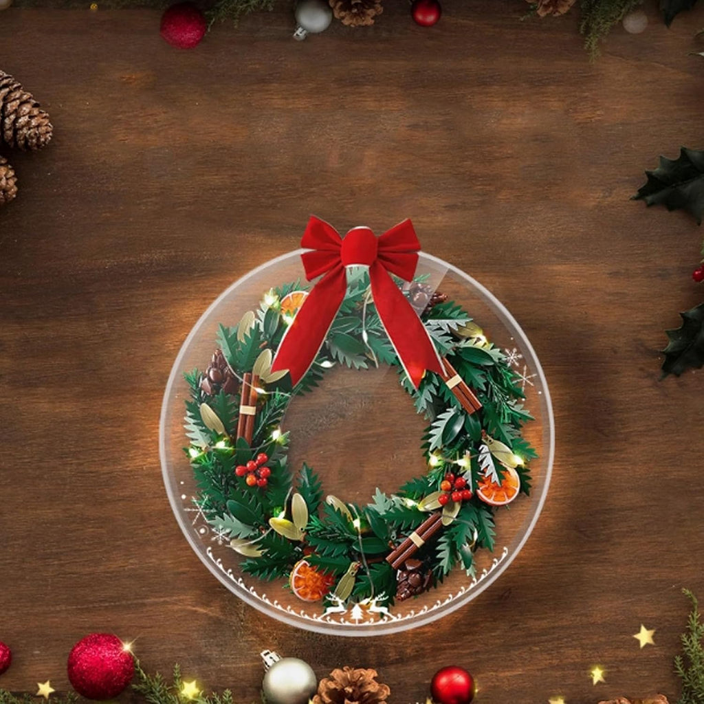 Transparent Lego 10340 Christmas Wreath Dustproof Acrylic Display Case