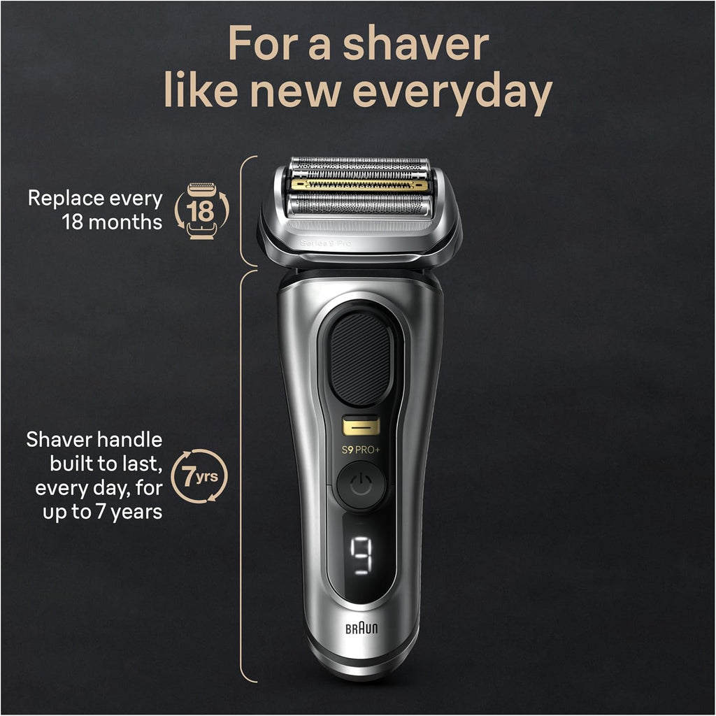 Braun Series 9 PRO+ Electric Razor for Men, 5 Pro Shave Elements & Precision Long Hair Trimmer, 6in1 SmartCare Center, Wet & Dry Electric Shaver for Smooth Skin with 60min Battery Runtime, 9517s