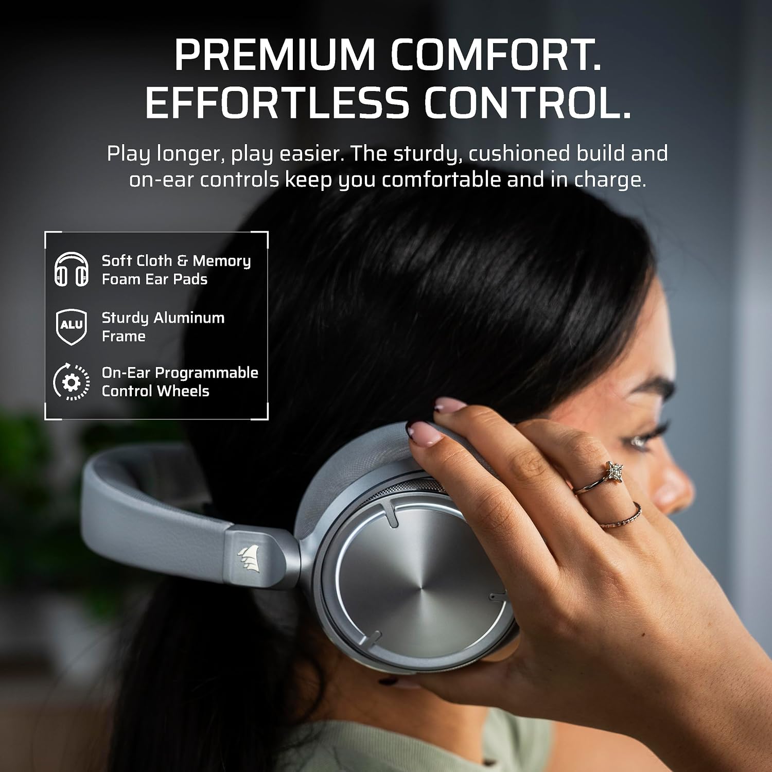 Corsair Virtuoso MAX Wireless Gaming Headset – Dolby Atmos, Active Noise Cancelling, Sonarworks SoundID, Simultaneous 2.4GHz Wireless & Bluetooth, 50mm Graphene Drivers, PC, Mac, PS5/PS4 – Silver