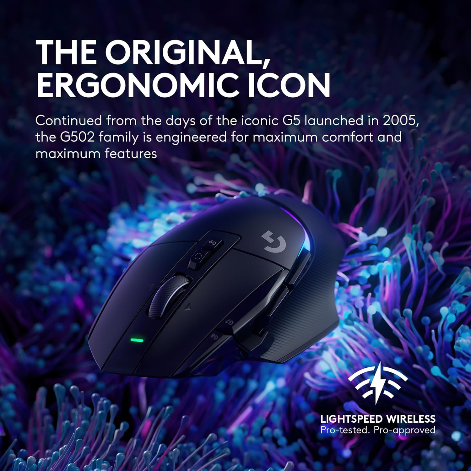 Logitech G502 X Plus Wireless Gaming Mouse: Optical Switches, LIGHTSYNC RGB, 13 Buttons, Infinite Scroll Toggle, <130 hr Battery Life, USB-C, PowerPlay Wireless Charging Capable, for PC/MacOS - Black
