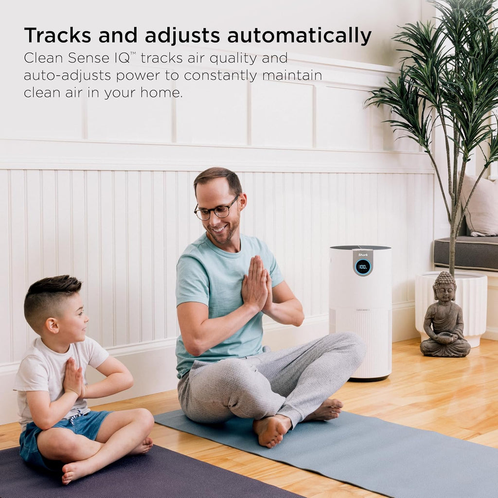 Shark HP232 Clean Sense Air Purifier MAX with Odor Neutralizer Technology, Allergies, HEPA Filter, 1200 Sq Ft, XL Room, Whole Home, Captures 99.98% of Particles, Allergens, Smells & More, Grey