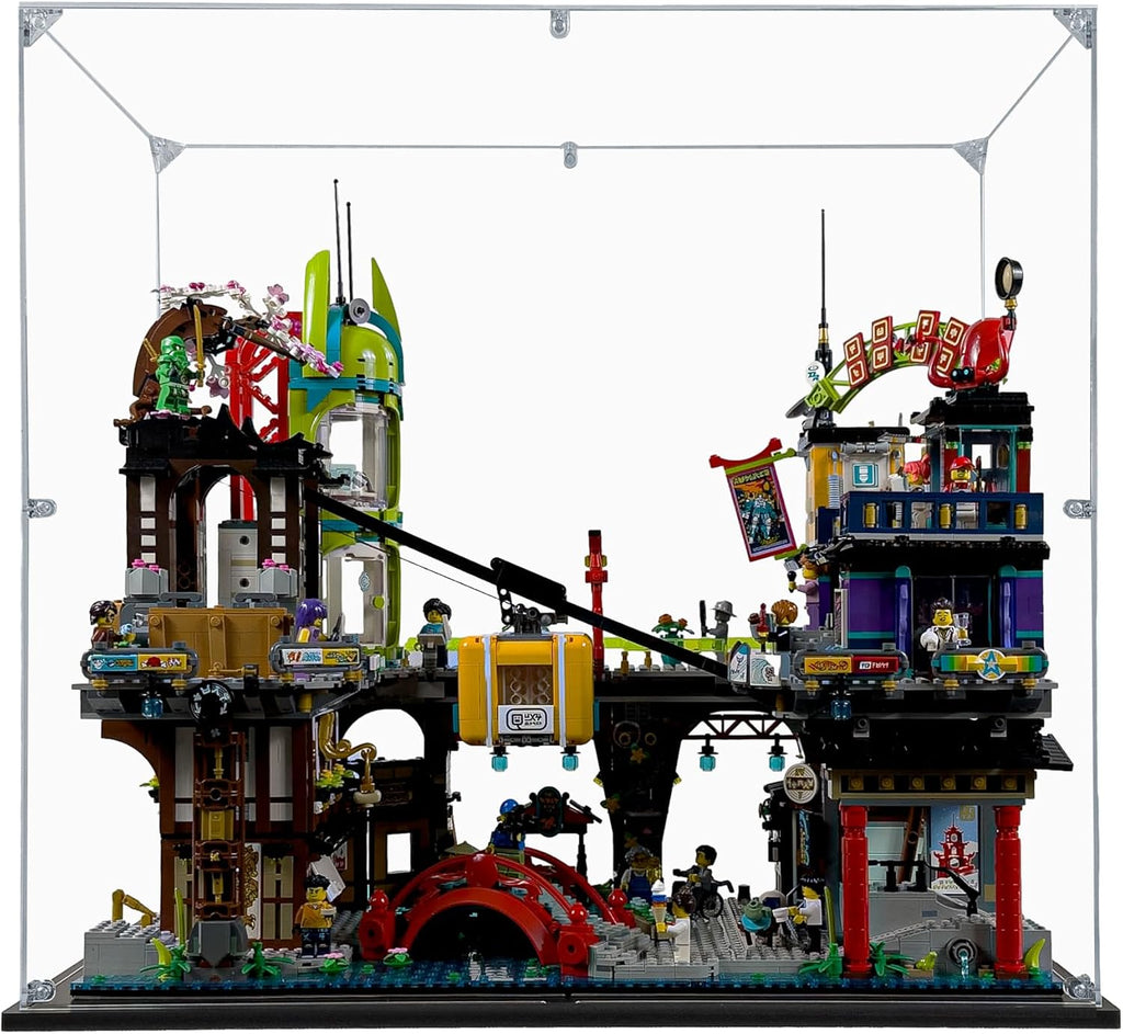 Acrylic Display Case Compatible for Lego NINJAGO City Markets #71799, Dustproof Display Case (Case Only) (Lego Sets are NOT Included)